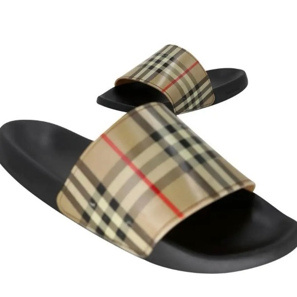 New Burberry Men's Furley Vintage Check Slide Sandals  No Box - Picture 9 of 12